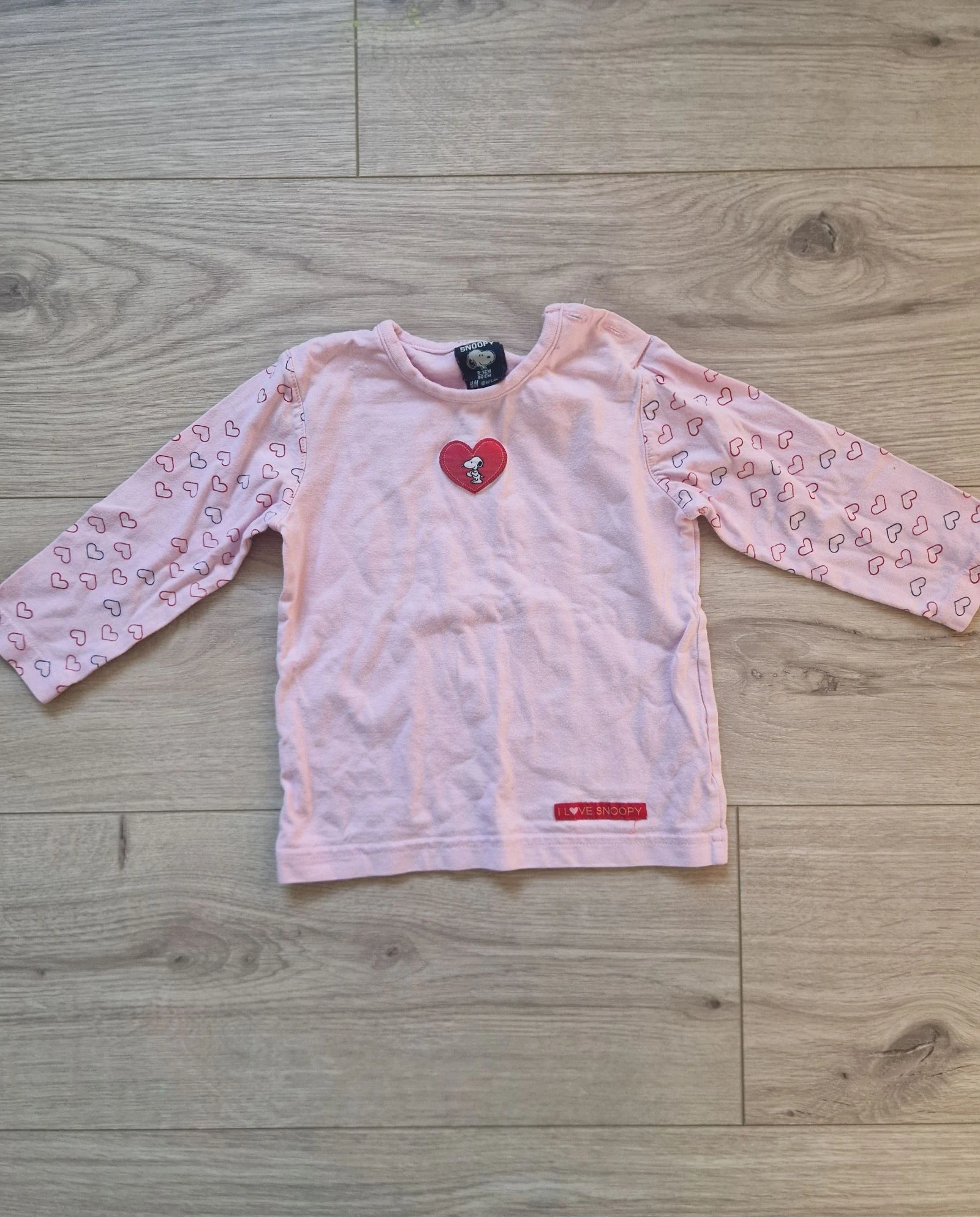 💖 T‑shirt manches longues - Snoopy - bébé fille - 12 mois / 80 cm - état correct